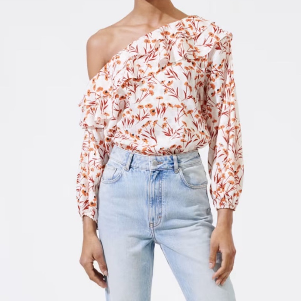 Maje floral top with drop shoulders